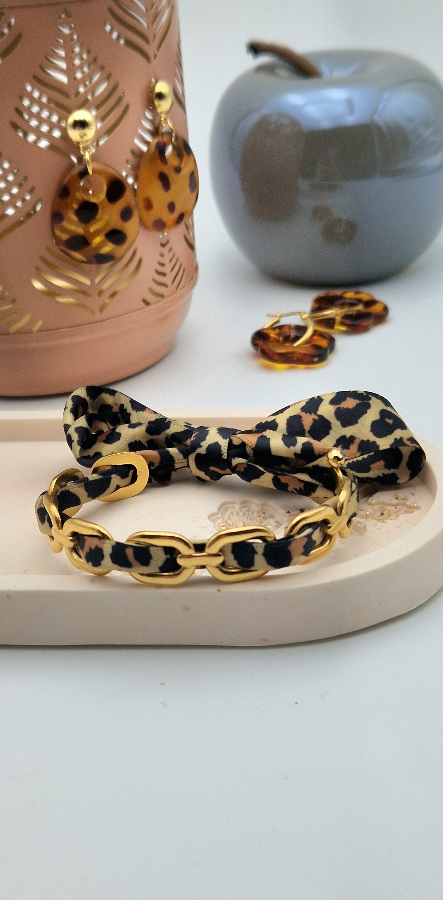 Bracelet jonc ajustable Léopard