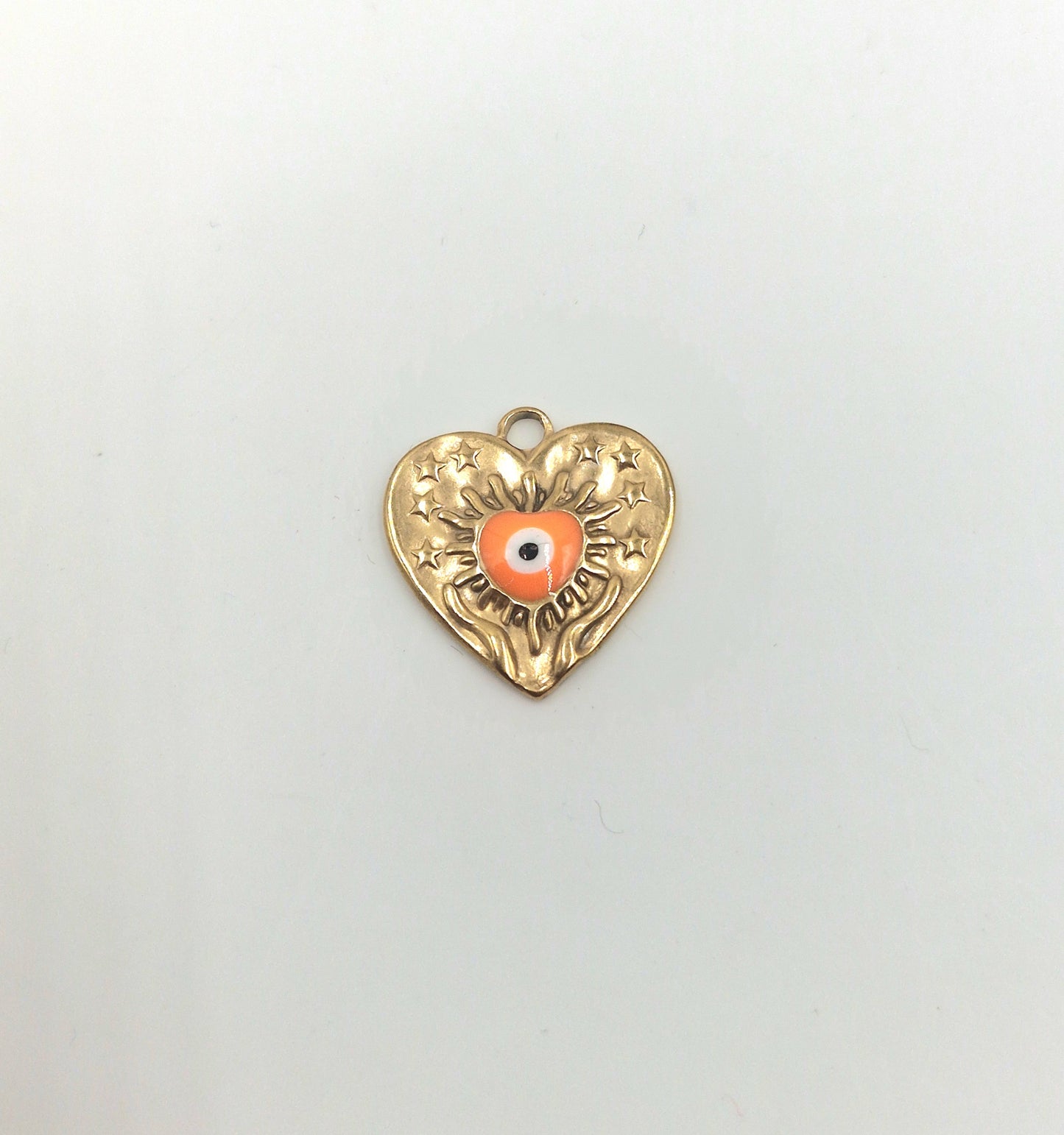 Charm Coeur oeil maléfique doré