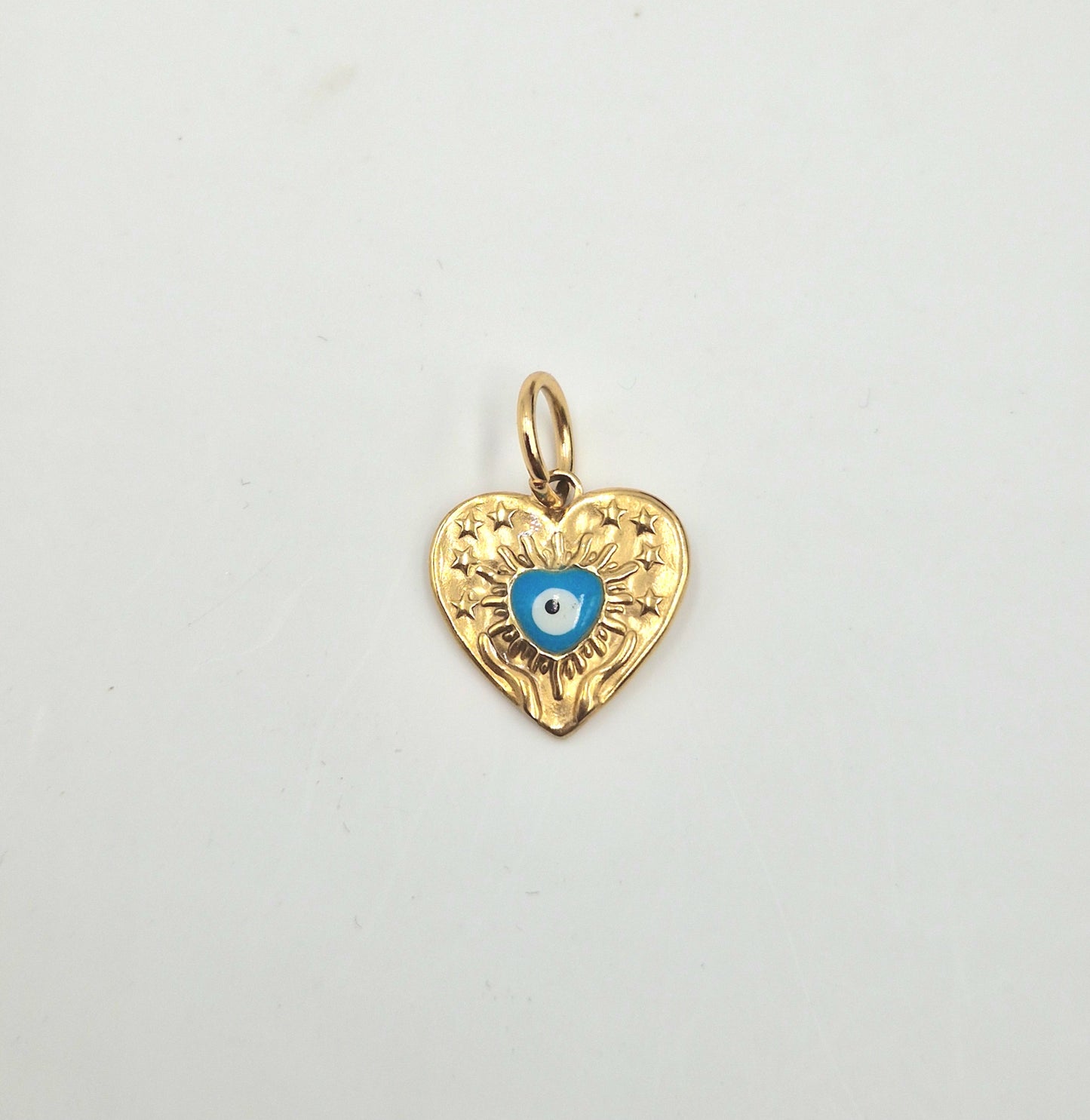 Charm Coeur oeil maléfique doré