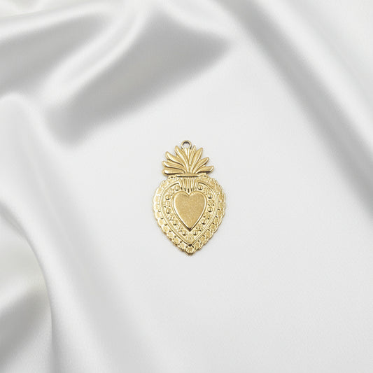 Charm grand Coeur céleste doré