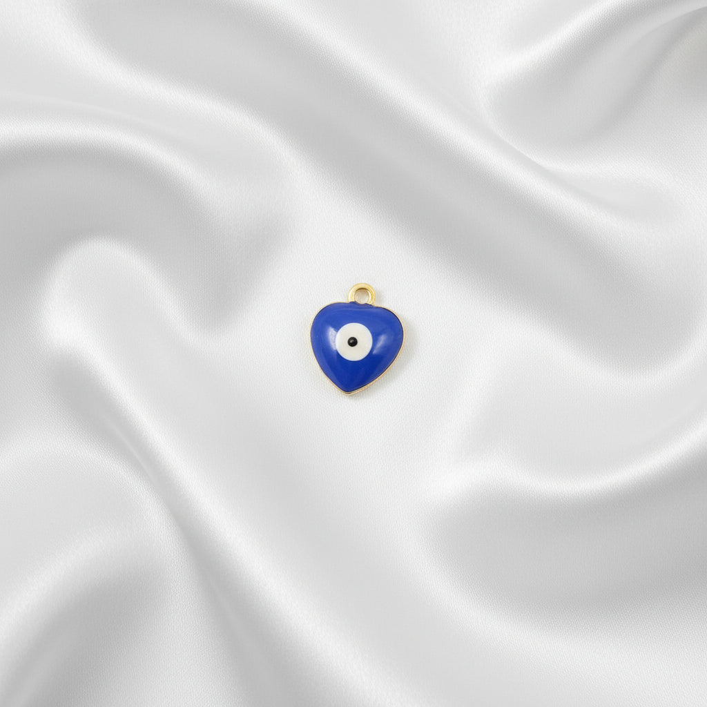 Charm mini Coeur Oeil maléfique doré