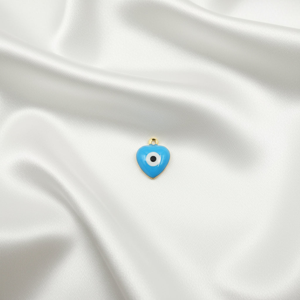 Charm mini Coeur Oeil maléfique doré