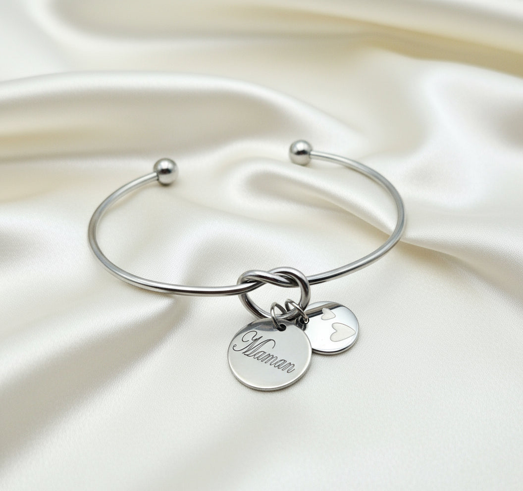 Bracelet jonc Médaille personnalisable