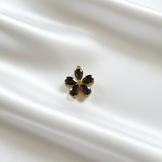 Charm Fleur Zircon noir