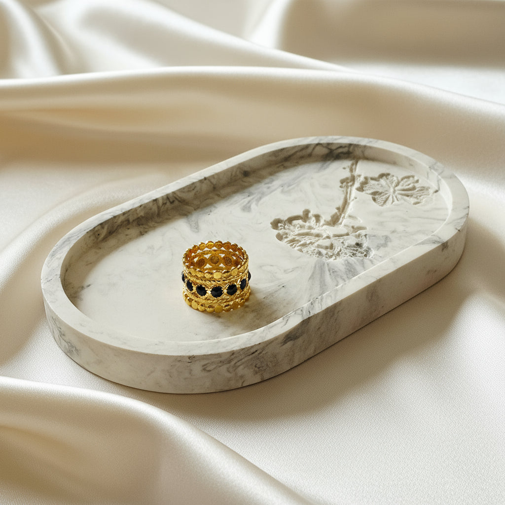 Bague pierre résine colorée