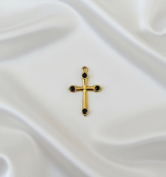 Charm Croix zircon noir