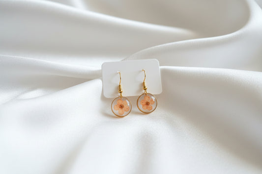 Boucles d'oreilles Myosotis fleur orange